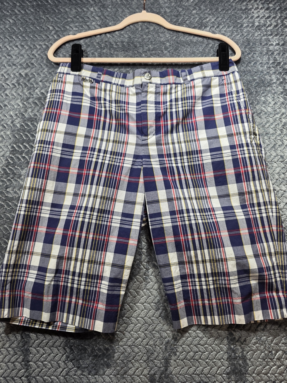 Lauren Ralph Lauren Navy, White & Red Plaid Bermuda Shorts